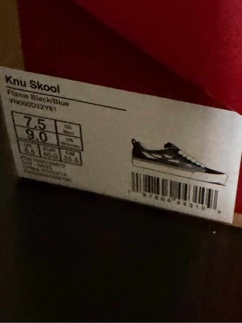 Vans Knu Skool Black Low-Top Sneakers with Blue & Purple Flame Graphic - Picture 5 of 6